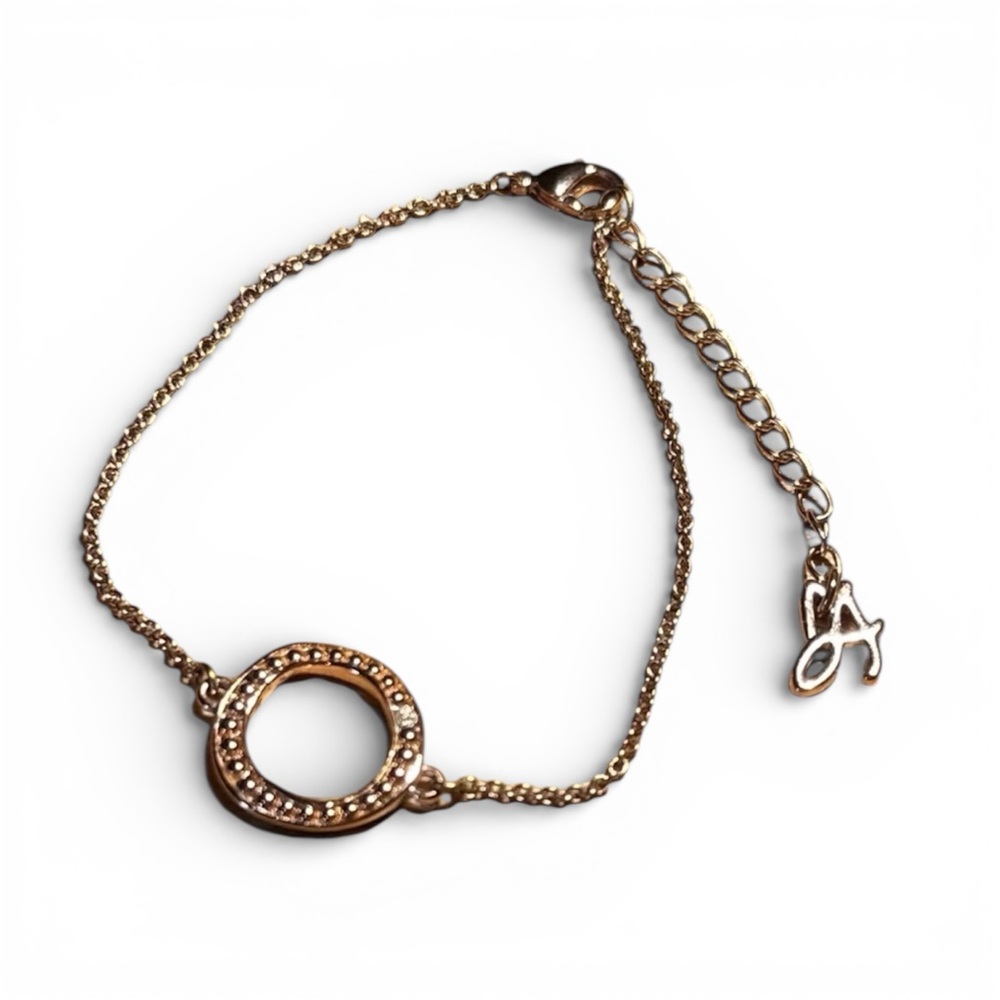 “A” dainty adjustable bracelet rose gold tone fashion jewelry  6.5”-8”​​​